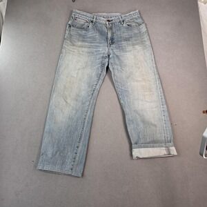 Edwin 505 Jeans Mens Light Wash Selvedge Baggy Loose Straight Relaxed Fits 31x26